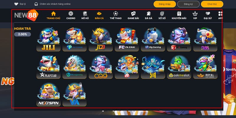Đăng Ký New88 5 Thoải mái lựa chọn trò chơi khi đến với nhà cái New88